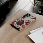 Ladybug Floral Samsung Galaxy Phone Case | Vintage Red Beetle Protective Tough Case