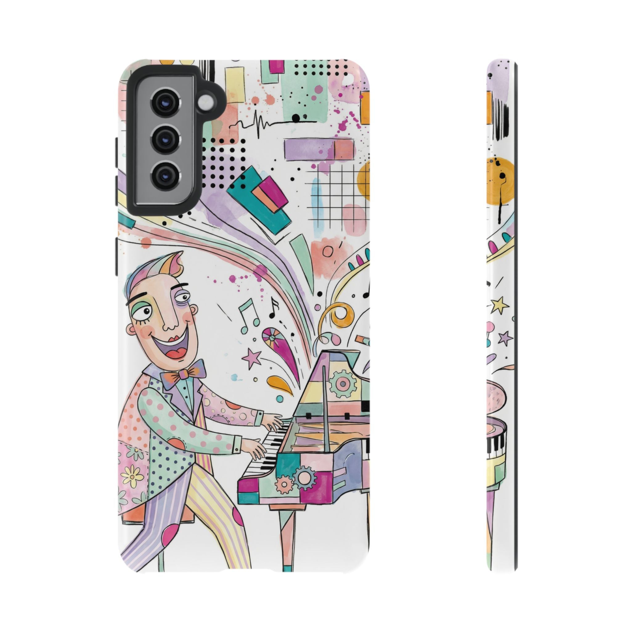 Musical Pianist Samsung Galaxy Phone Case | Colorful Whimsical Piano Art