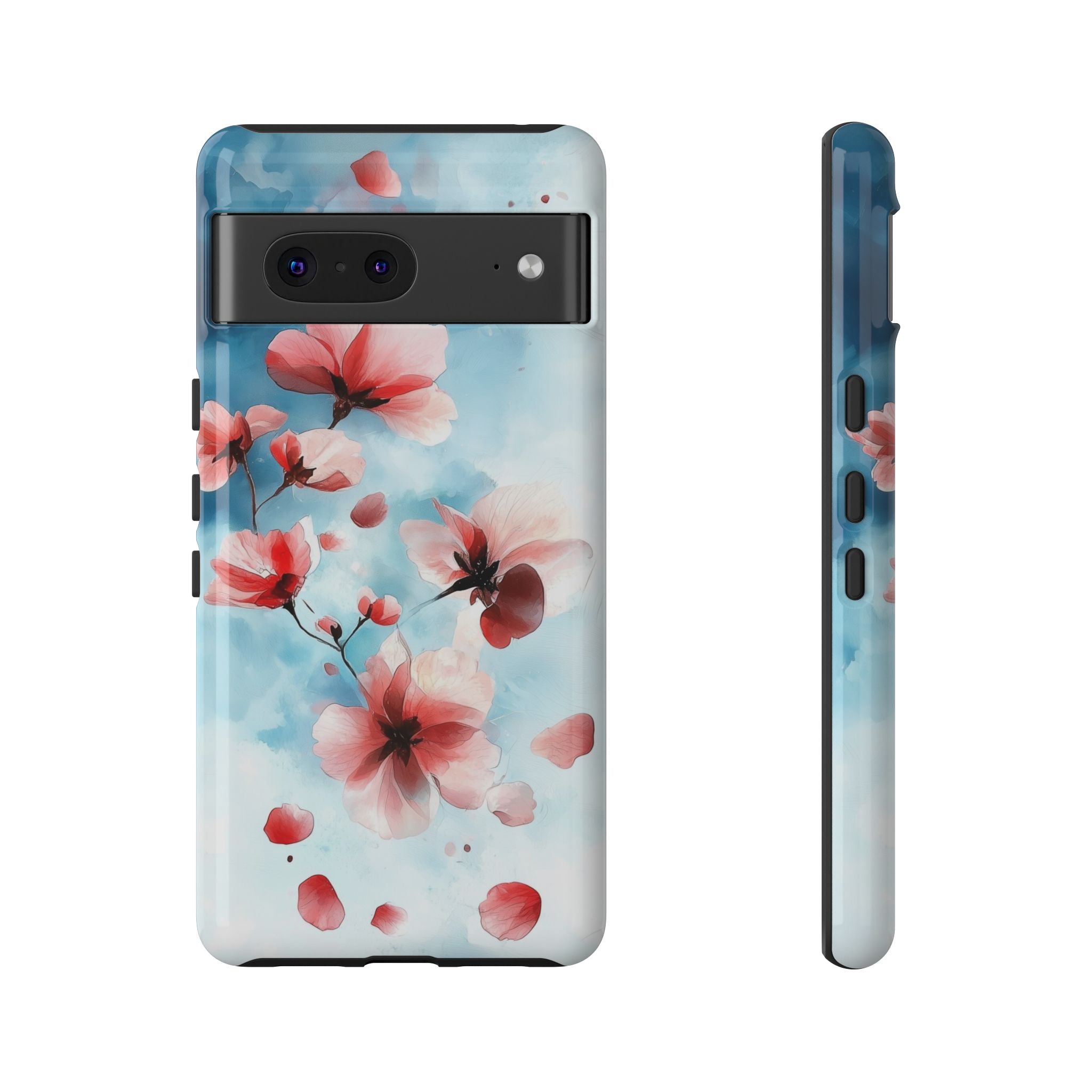 Floral Cherry Blossom Google Pixel Case | Pastel Pink Blue