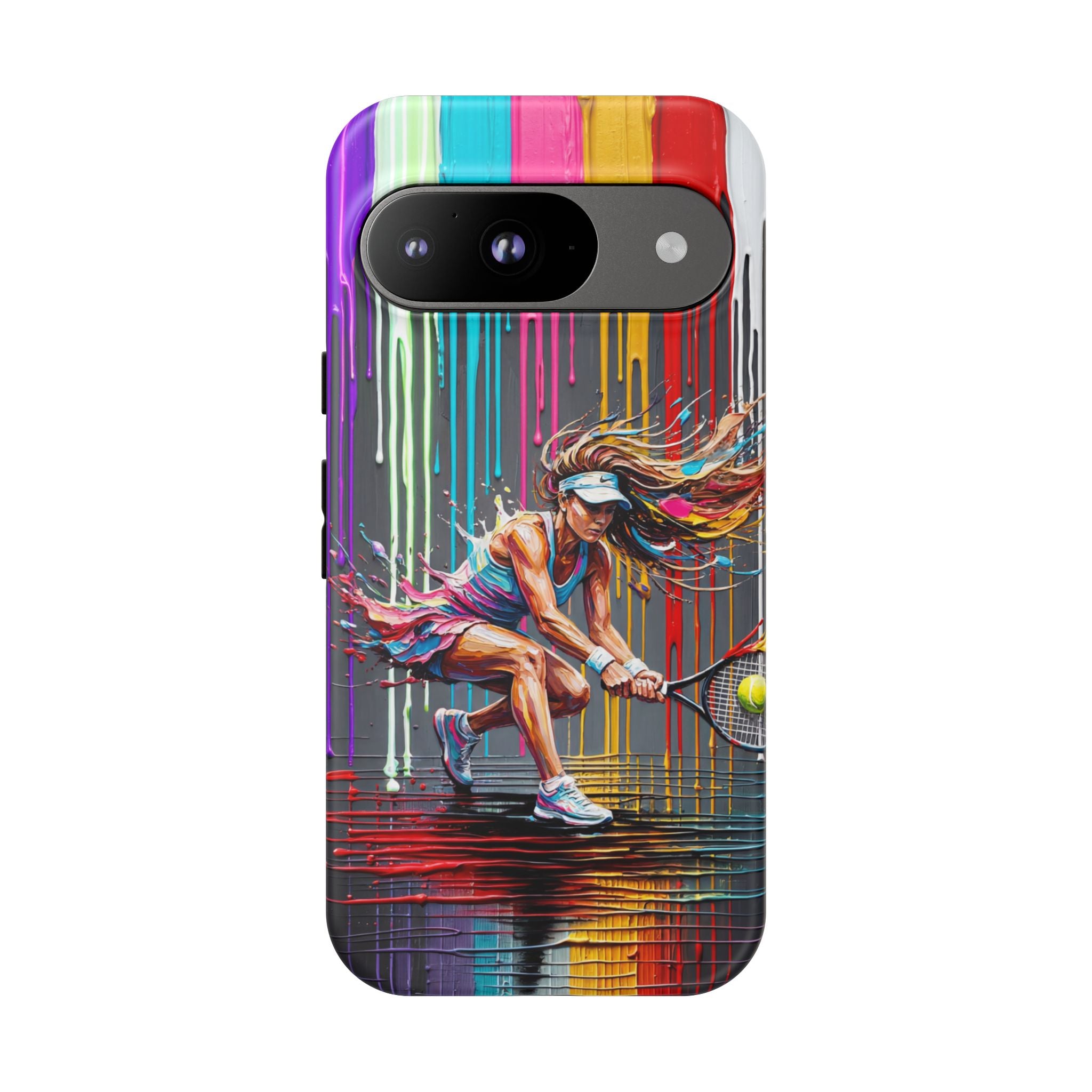 Colour Splash Tennis Google Pixel Phone Case | Vibrant Female Player Art