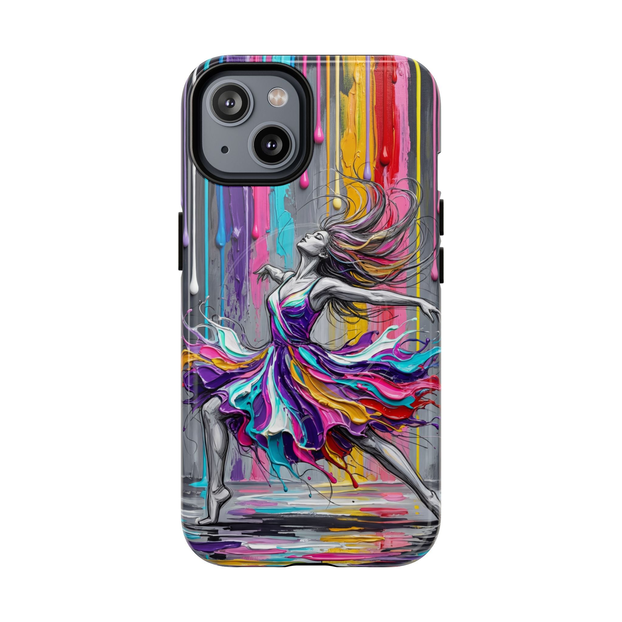 Colorful Dancer Tough MagSafe iPhone Case | Vibrant Drip Art Protective Cover