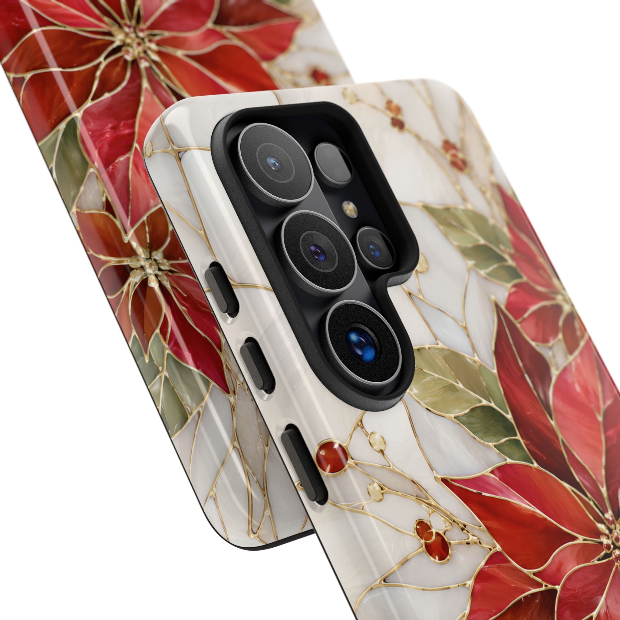 Poinsettia Samsung Galaxy Phone Case | Christmas Floral Cover