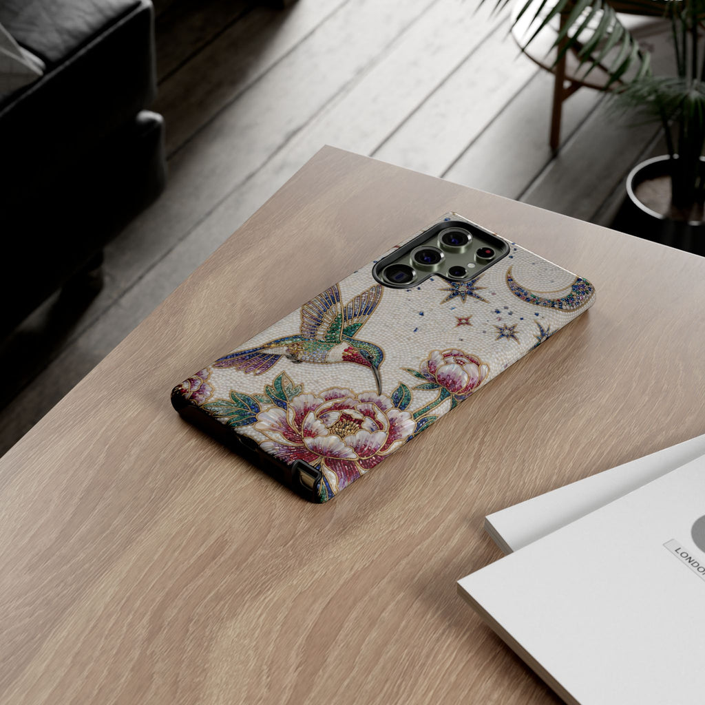 Hummingbird Moon Floral Samsung Galaxy Phone Case
