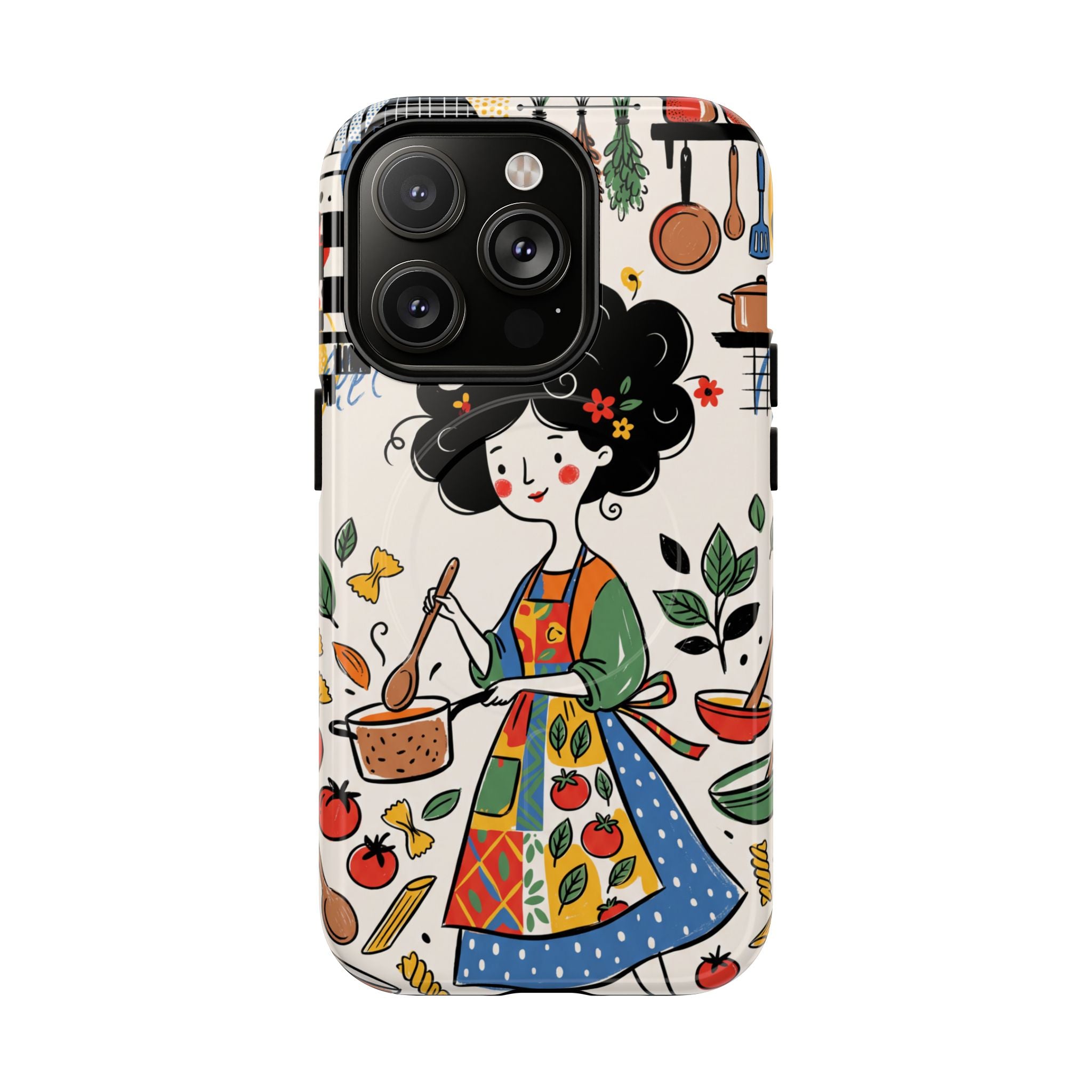 Whimsical Chef Kitchen Illustration MagSafe iPhone Case