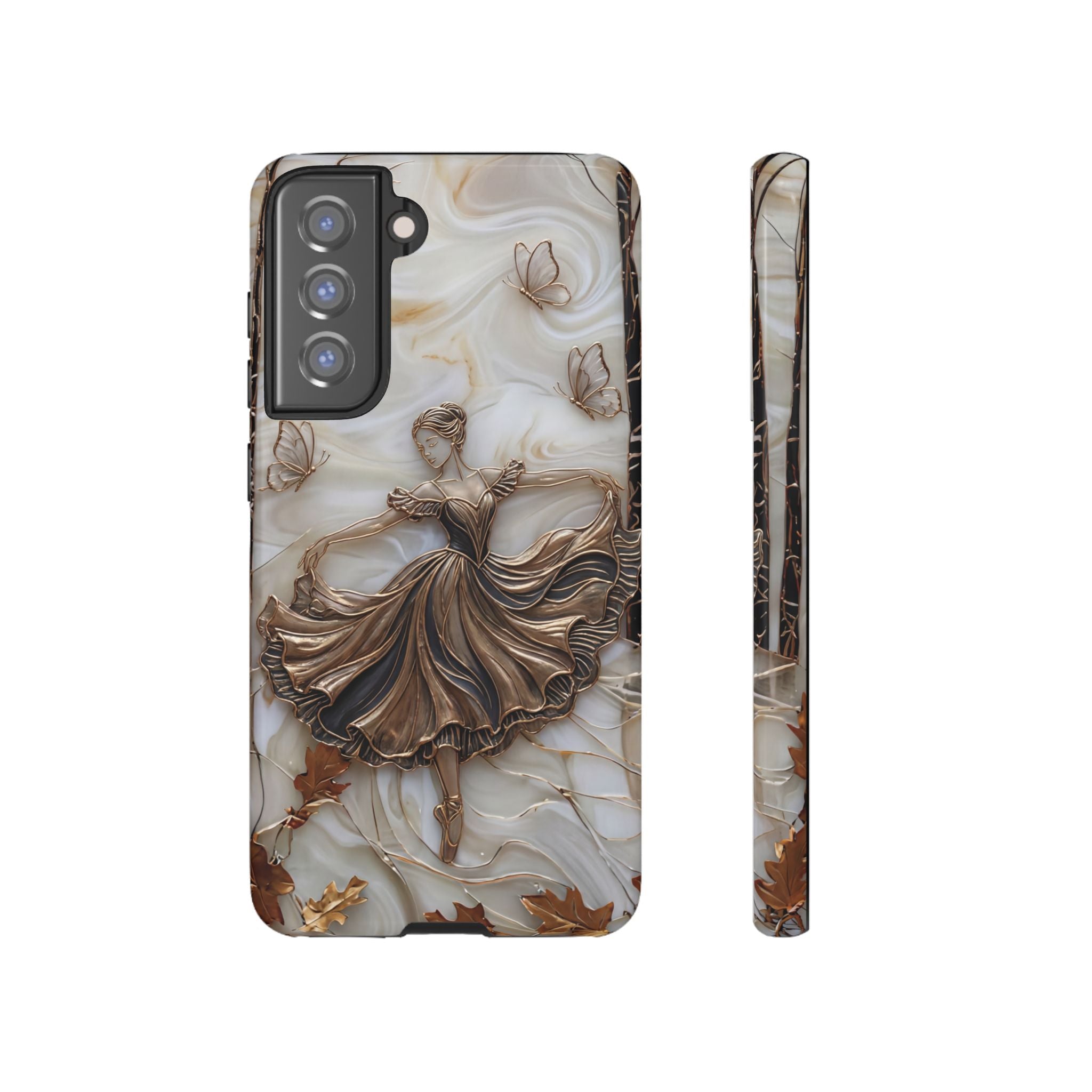 Elegant Bronze Ballerina Dance Design Samsung Galaxy Case