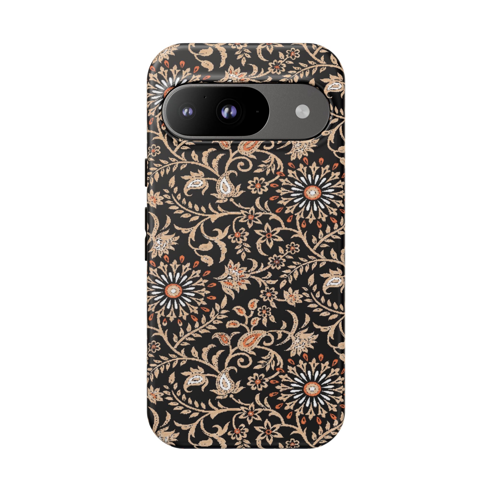 Batik Floral Black Ornate Daisies Tough Google Pixel Case