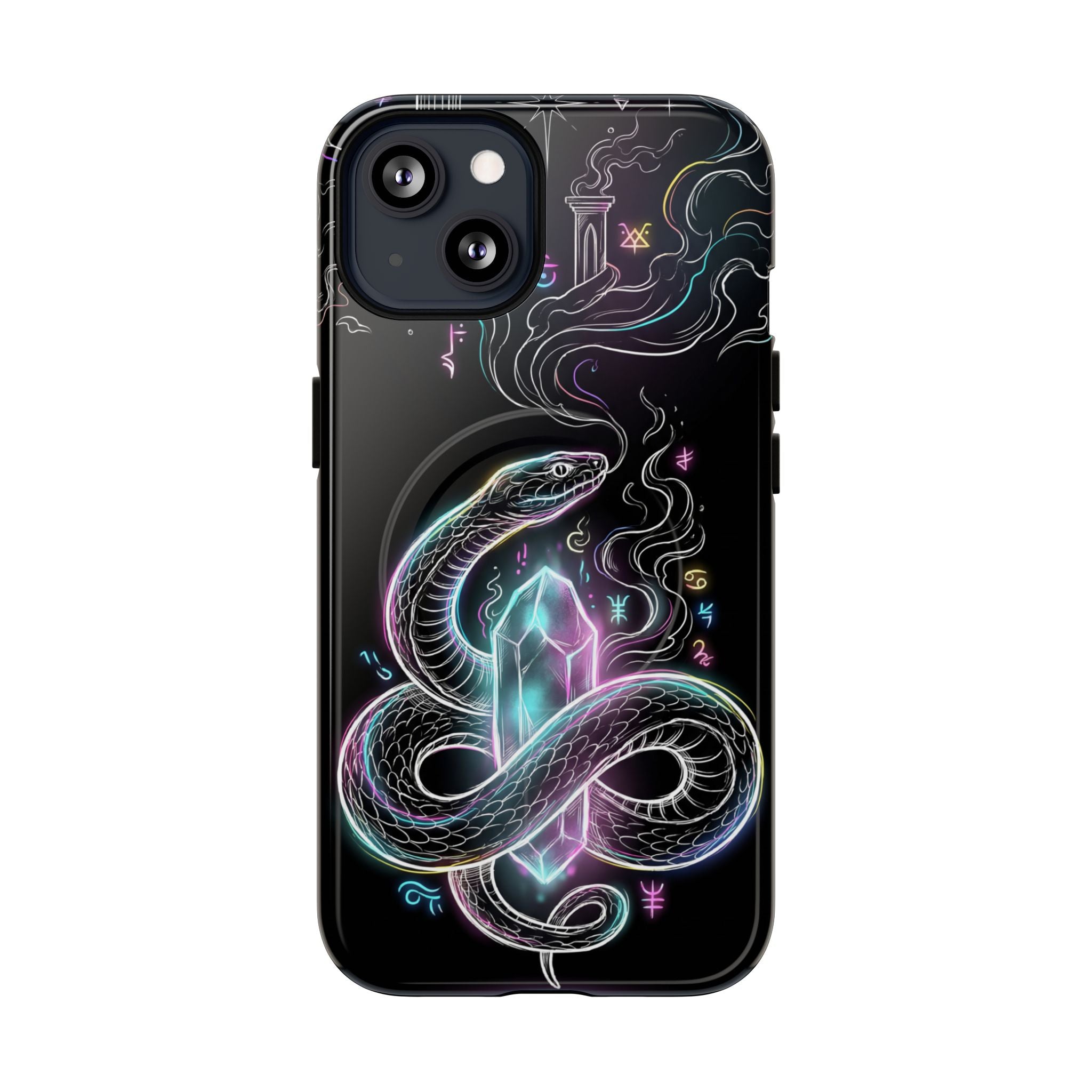Neon Occult Mystic Snake Crystal MagSafe iPhone Case