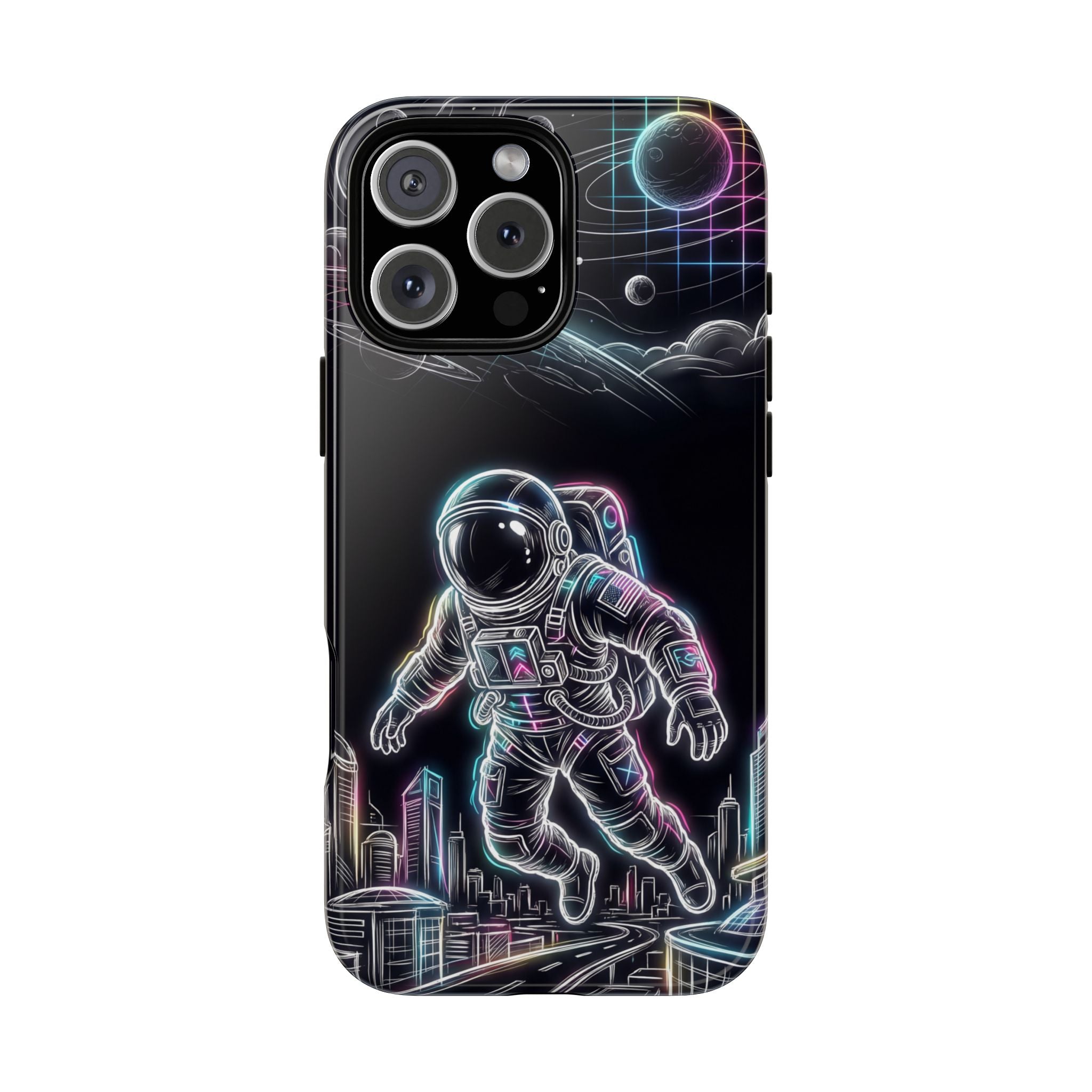 Space Explorer Astronaut Neon iPhone Case