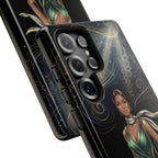 Elegant Woman in Green Dress Art Protective Tough Samsung Galaxy Phone Case