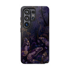 Purple Night Butterflies Samsung Galaxy Phone Case | Moody Purple Floral Cover