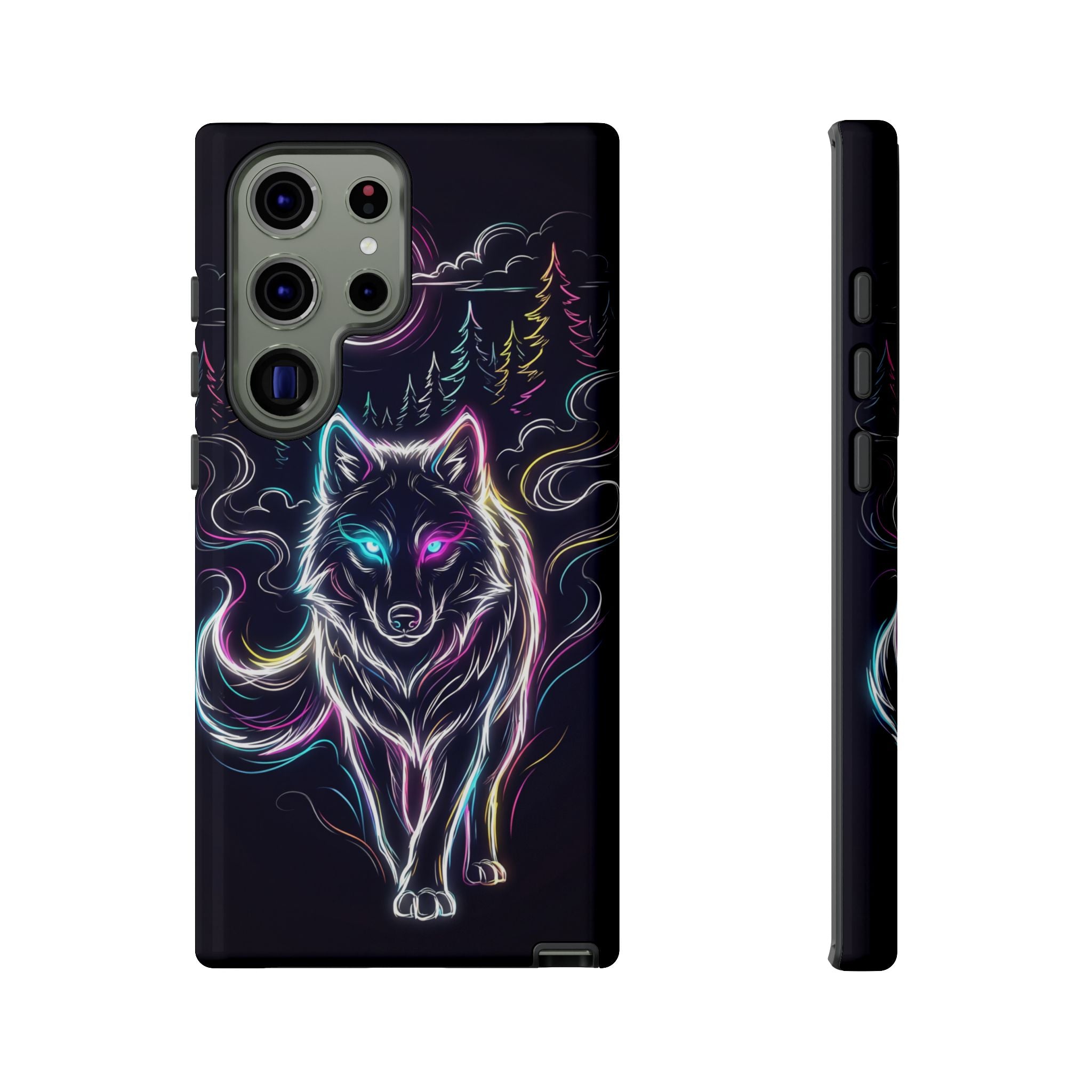 Neon Wolf Samsung Galaxy Phone Case | Mystic Glow Protective Tough Case