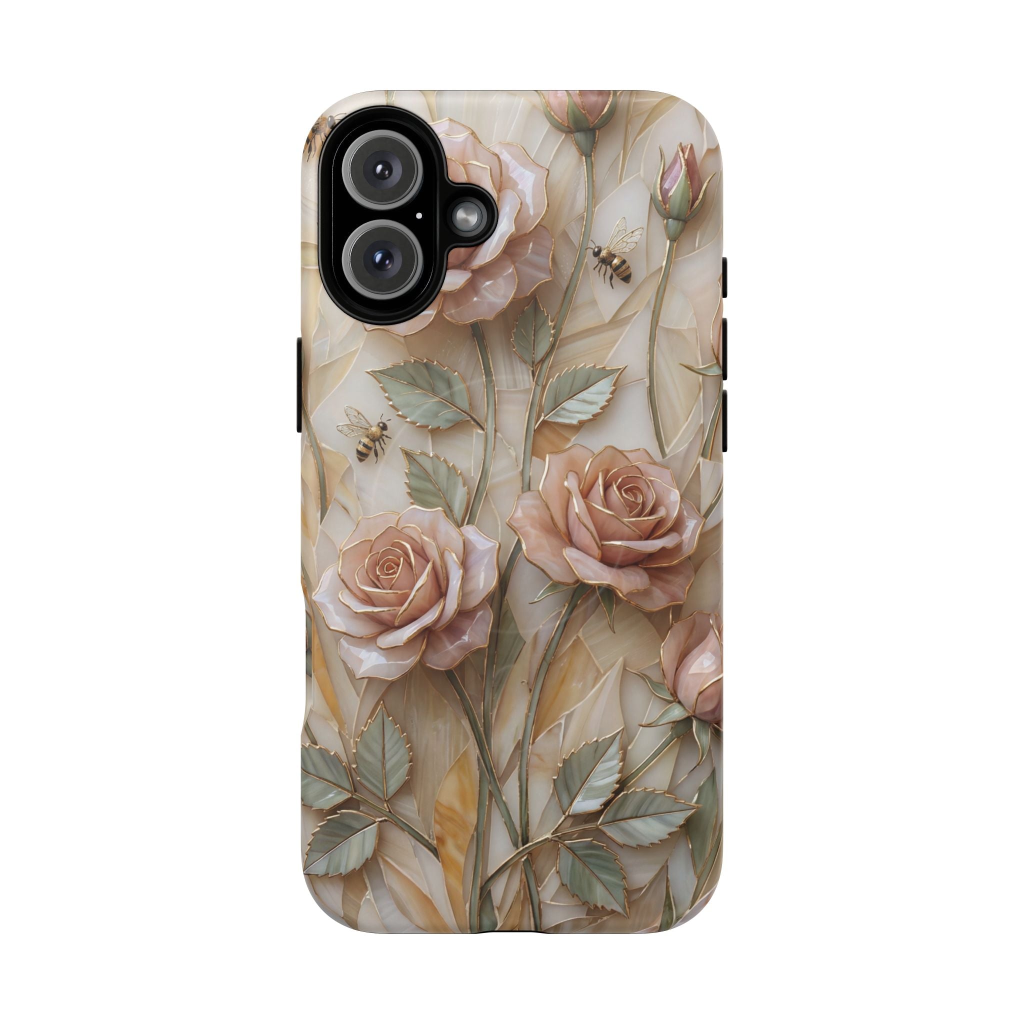Floral Rose Tough MagSafe iPhone Case — Vintage Blush Protective Cover