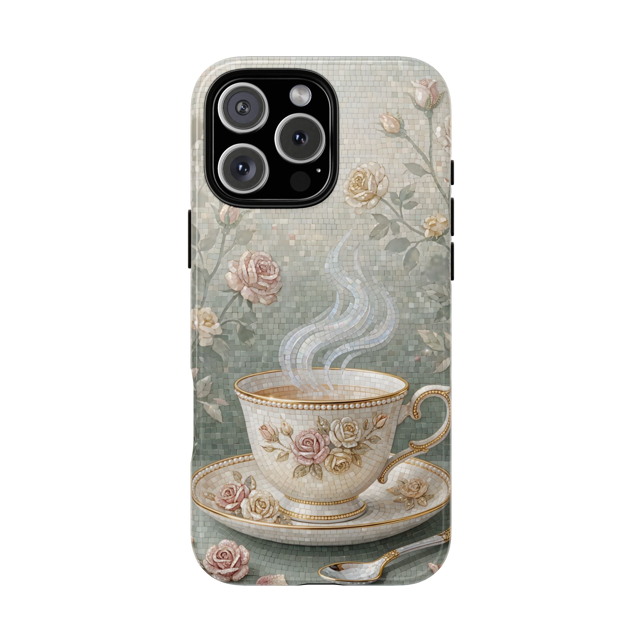 Vintage Floral Teacup iPhone Case — Elegant Romantic Smartphone Cover
