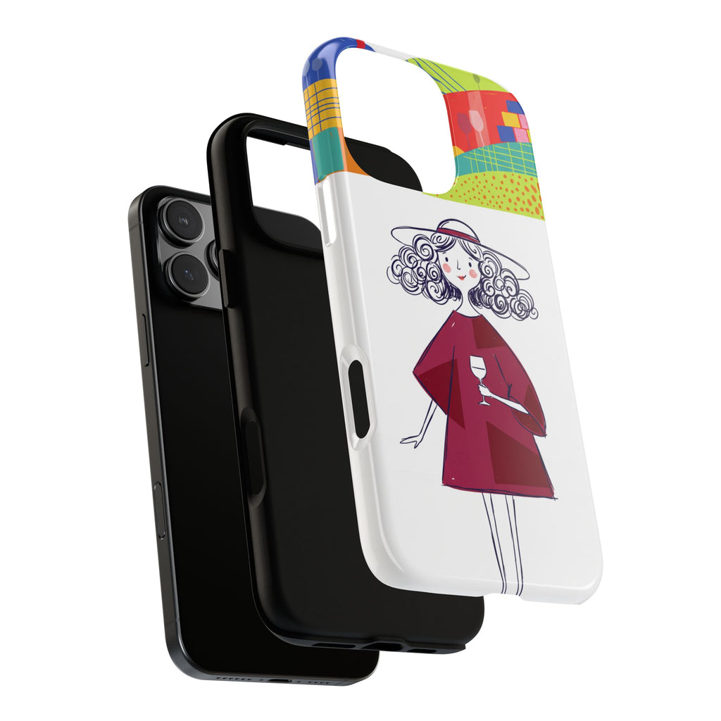 Custodia per iPhone Donna Vino Artistica Colorata