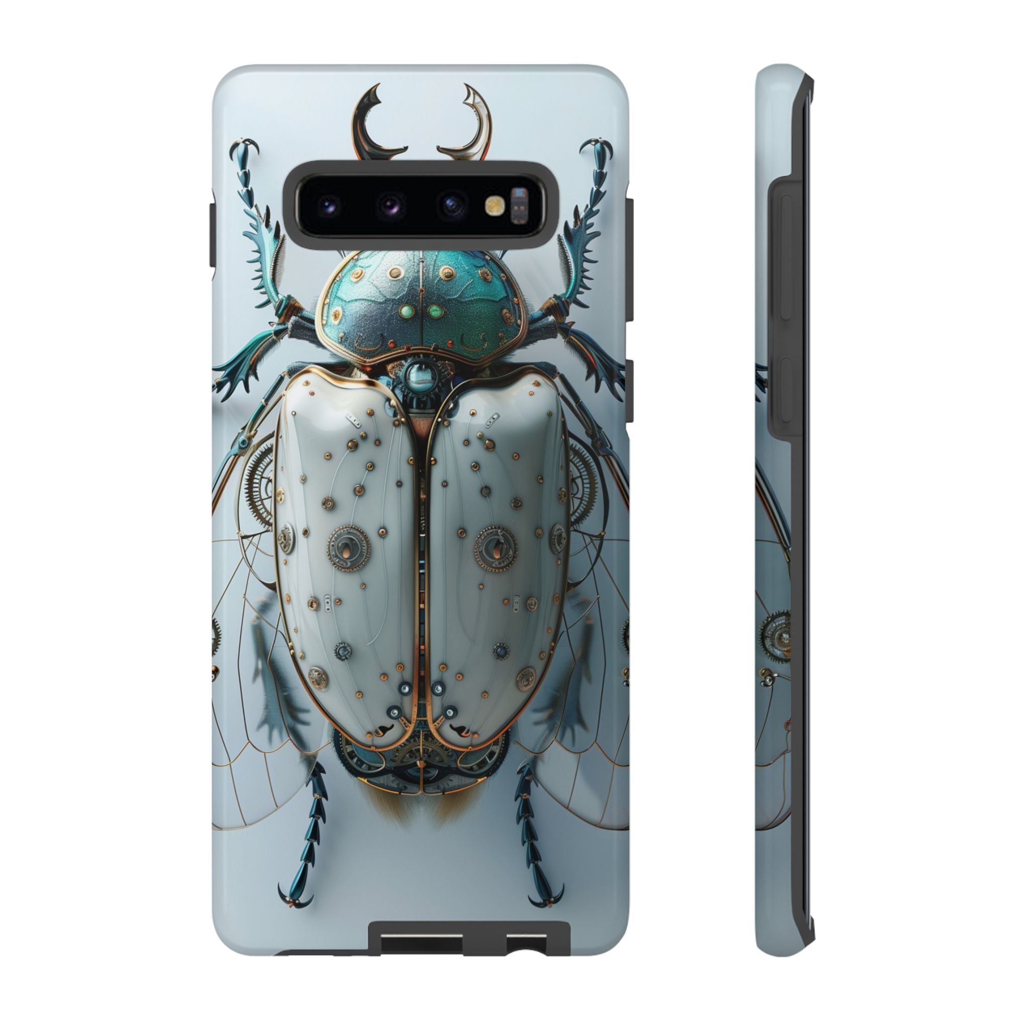 Steampunk White Beetle Protective Tough Samsung Galaxy Case
