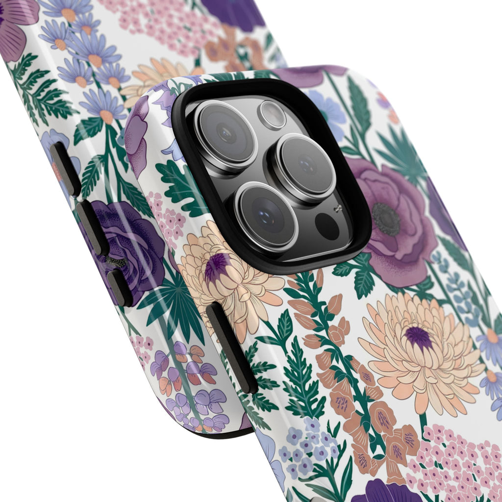 Floral Purple Garden iPhone Case | Tough Protective Phone Cover