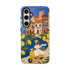 Lemon Coast Scooter Samsung Galaxy Phone Case | Mediterranean Vespa Travel Designn