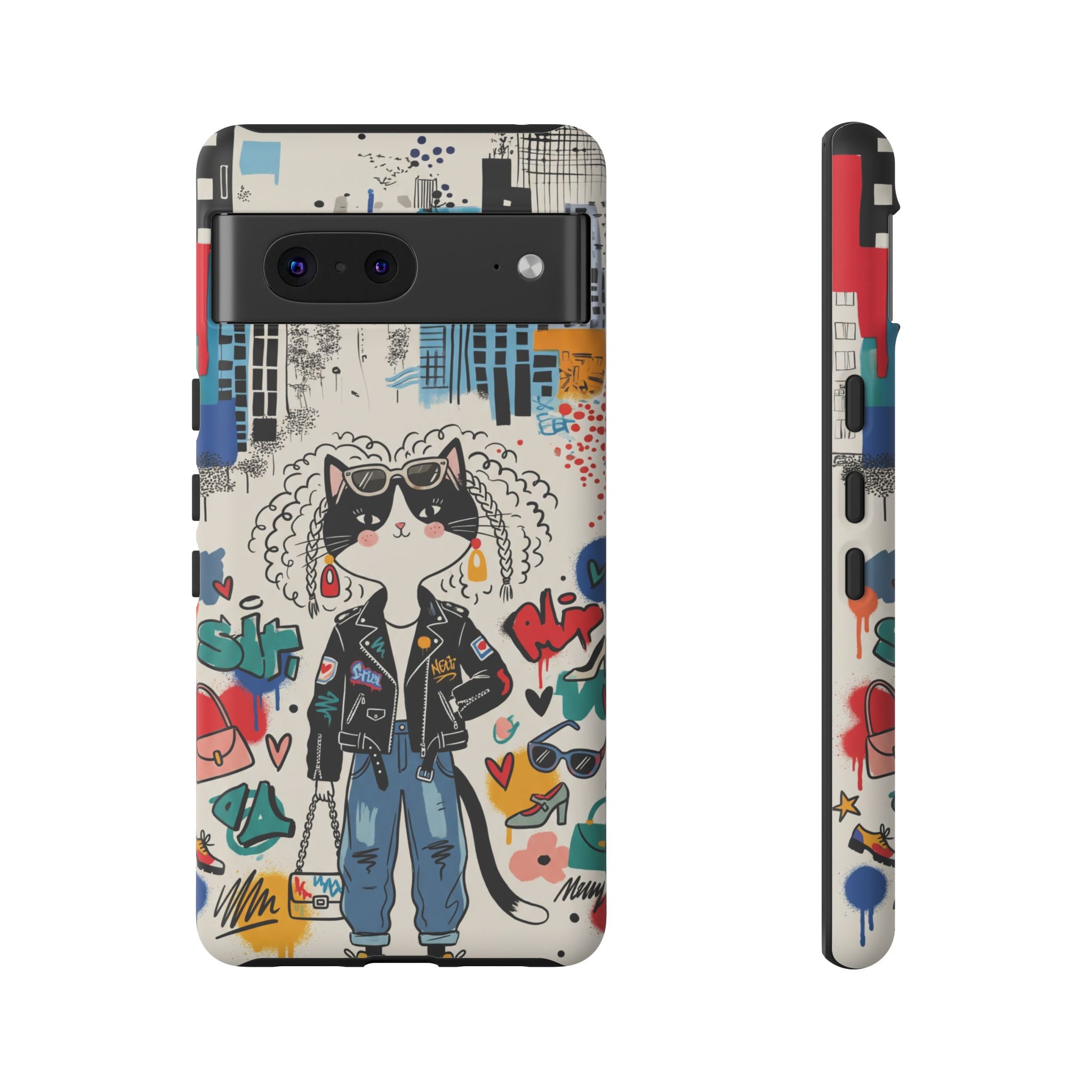 Punk City Cat Graffiti Design Google Pixel Phone Case