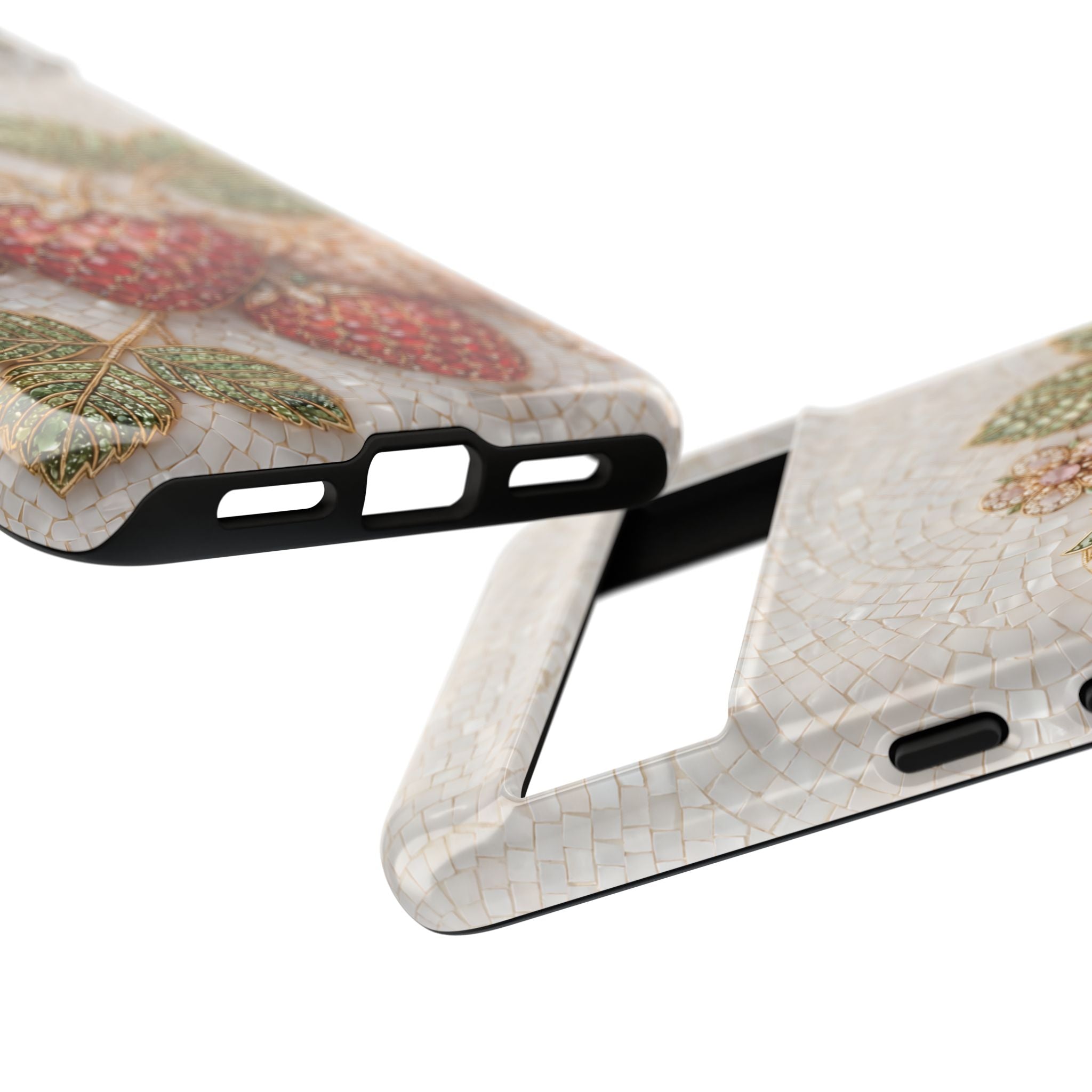 Strawberry Gem Tough Google Pixel Phone Case | Vintage Beaded Fruit Design