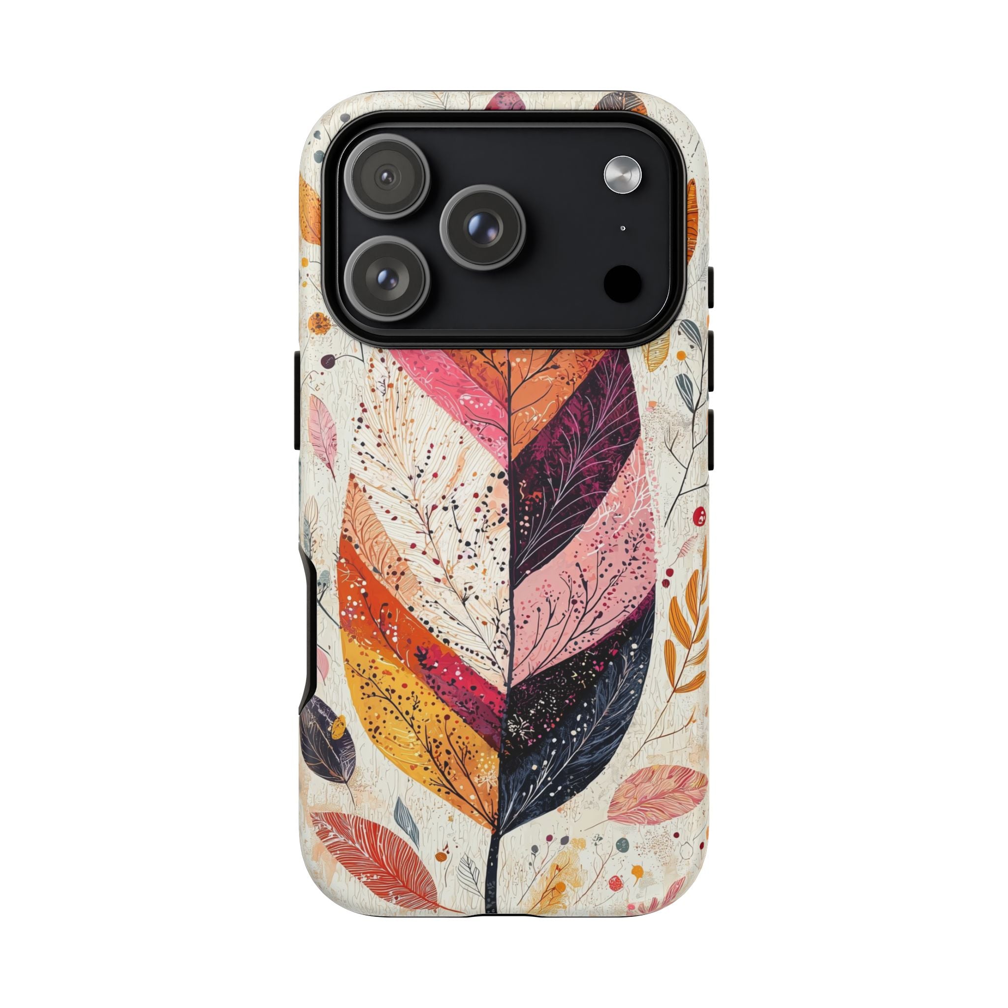 Autumn Leaf Tough iPhone Case | Watercolour Feathered Fall Design