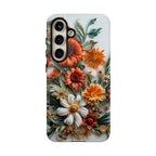 Floral Quilling Tough Samsung Galaxy Case — Orange Daisy