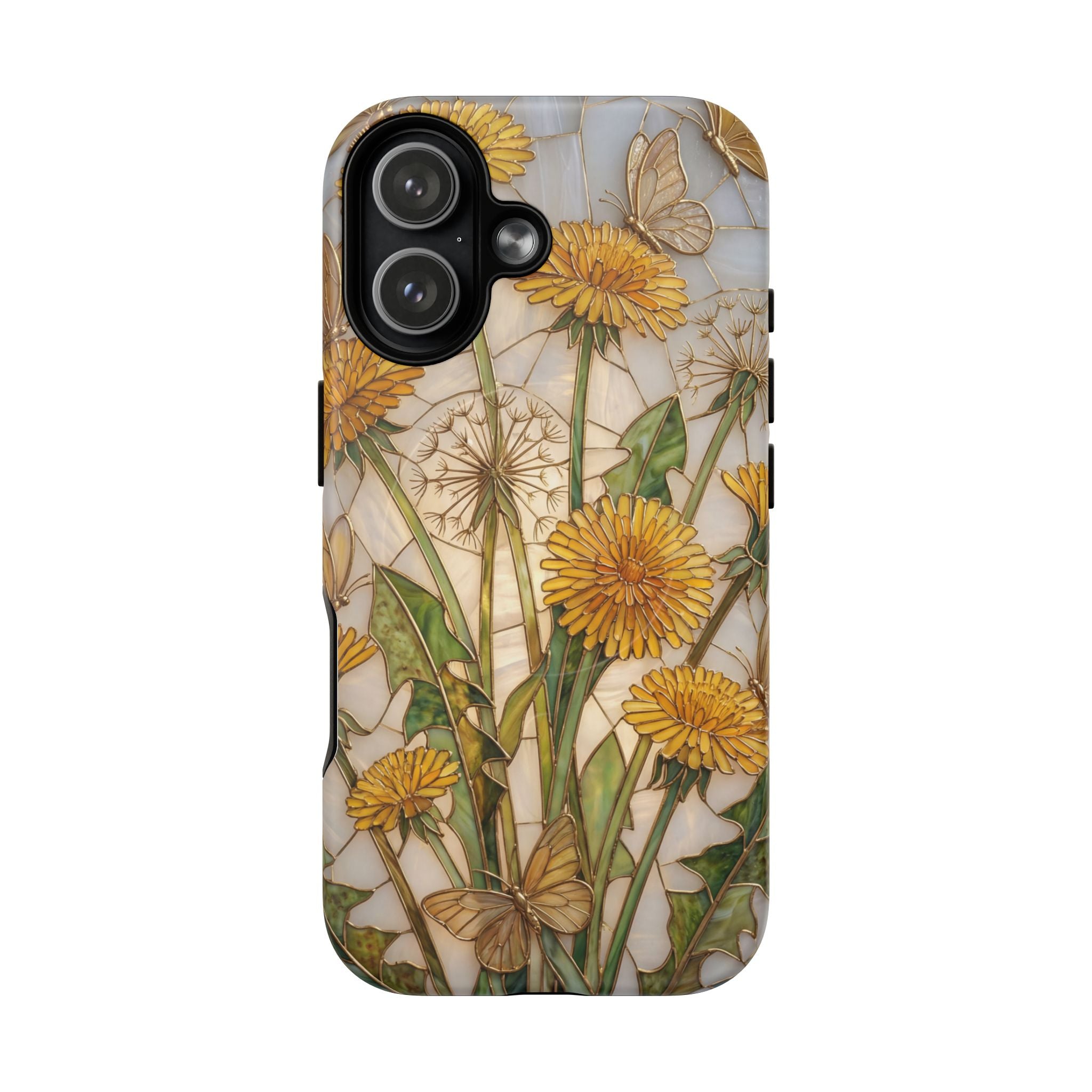 Dandelion Garden Tough MagSafe Phone Case — Floral Yellow Butterflies