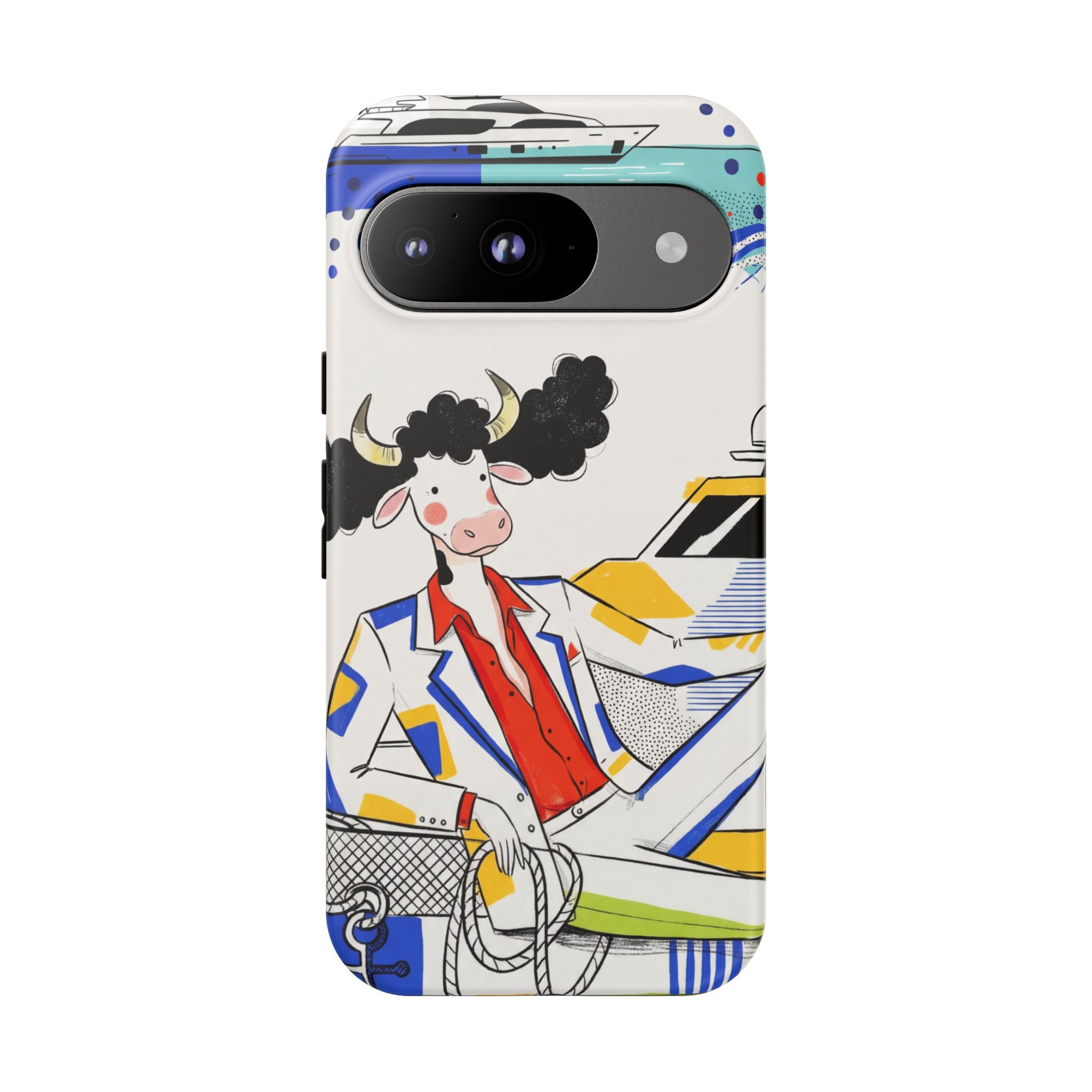 Nautical Cow Graphic Protective Google Pixel Phone Case