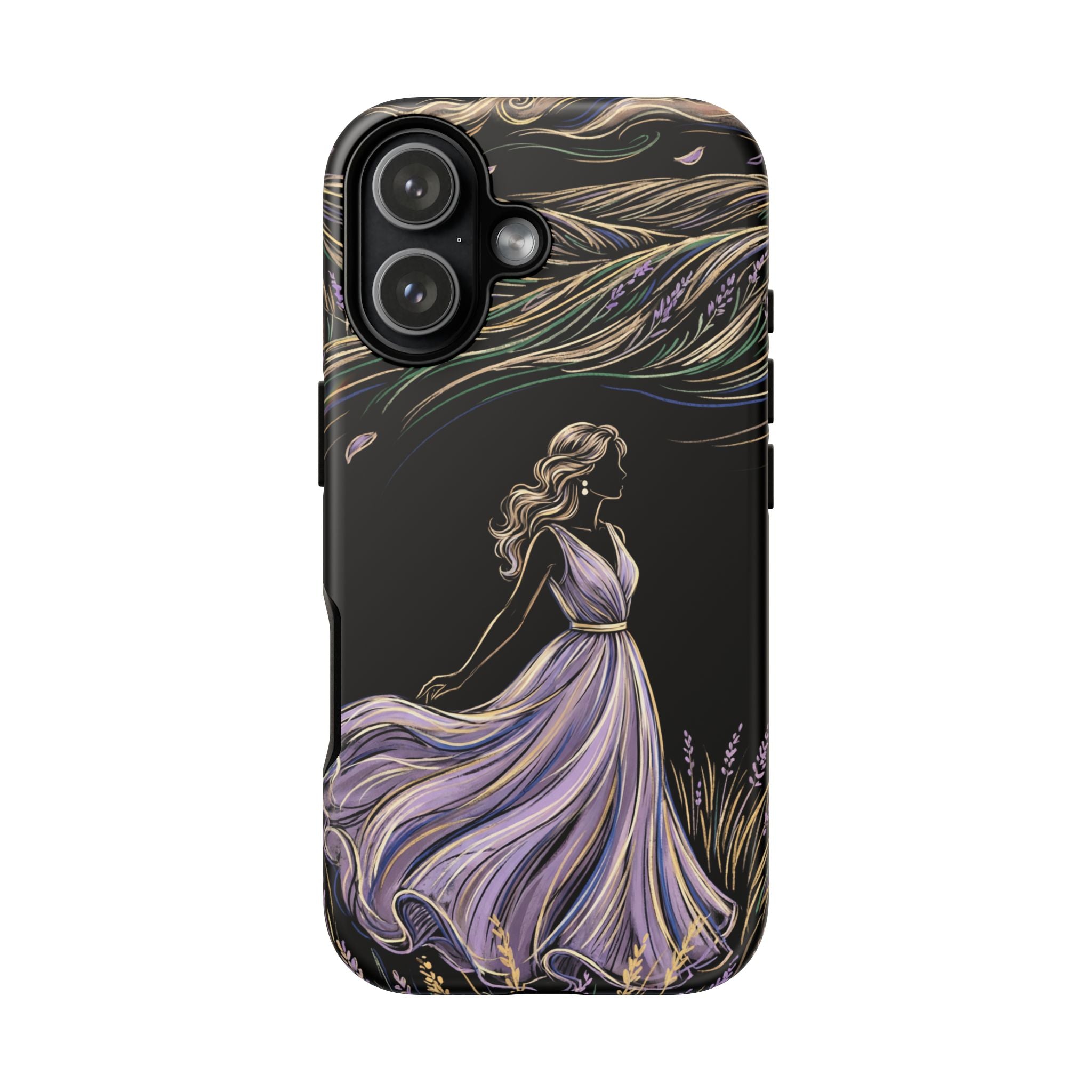 Lavender Breeze iPhone Case | Elegant Dancing Woman Floral Protection