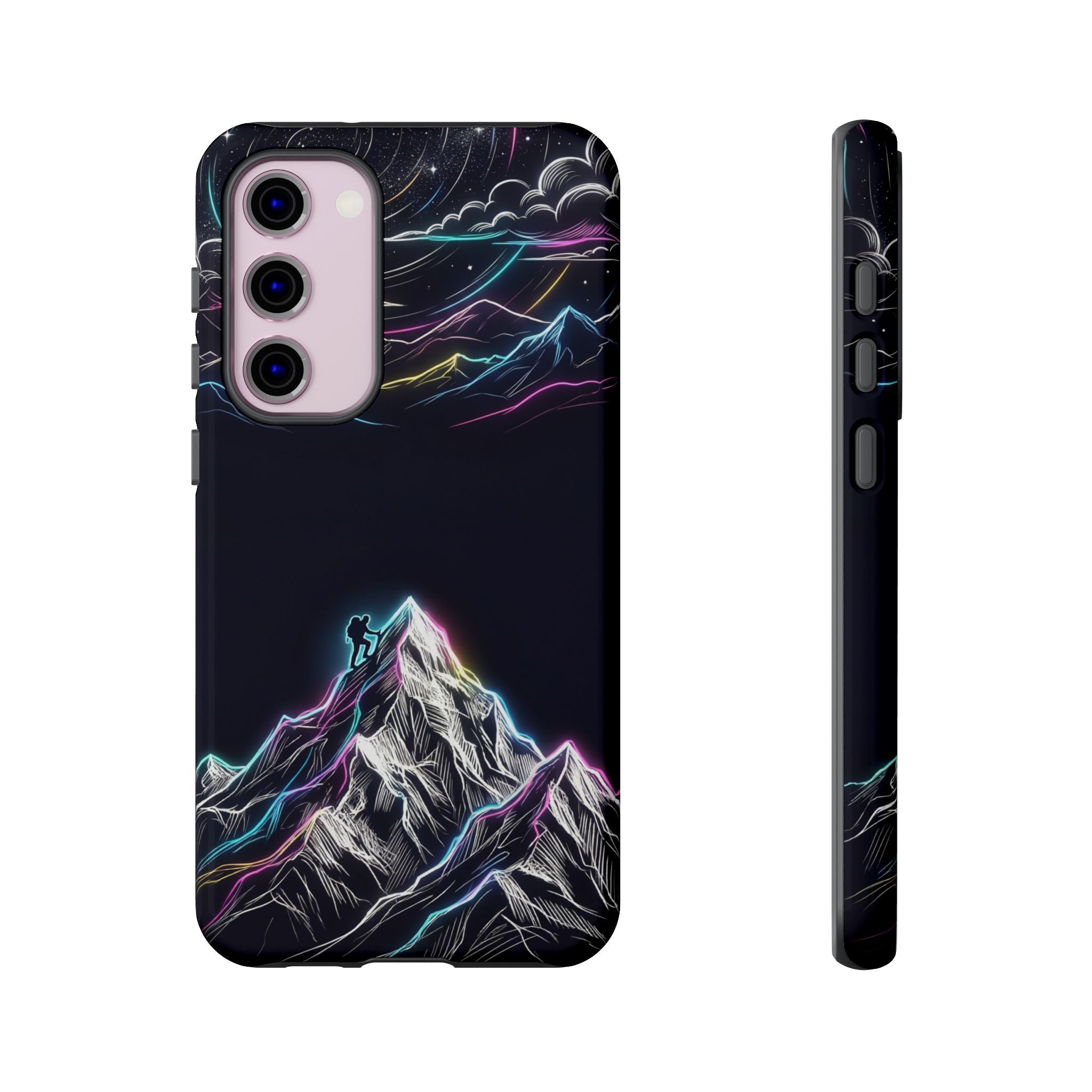 Mount Everest Neon Samsung Galaxy Phone Case | Dark Cosmic Climber Protective Cover