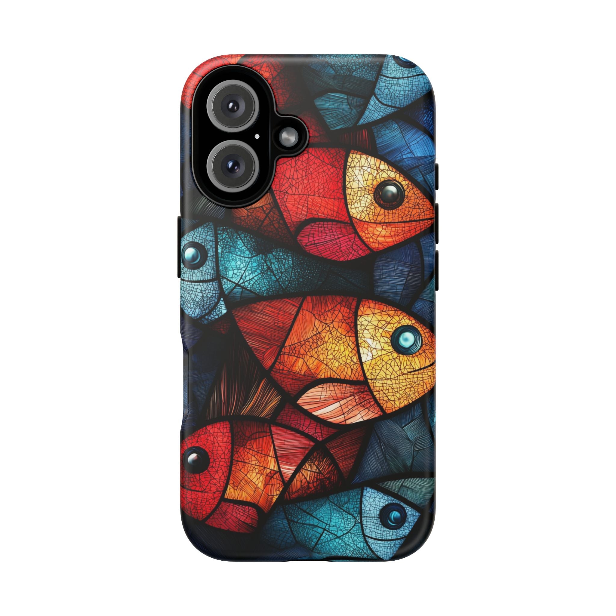 Fish Mosaic Tough iPhone Case — Colourful Artistic Fish Pattern