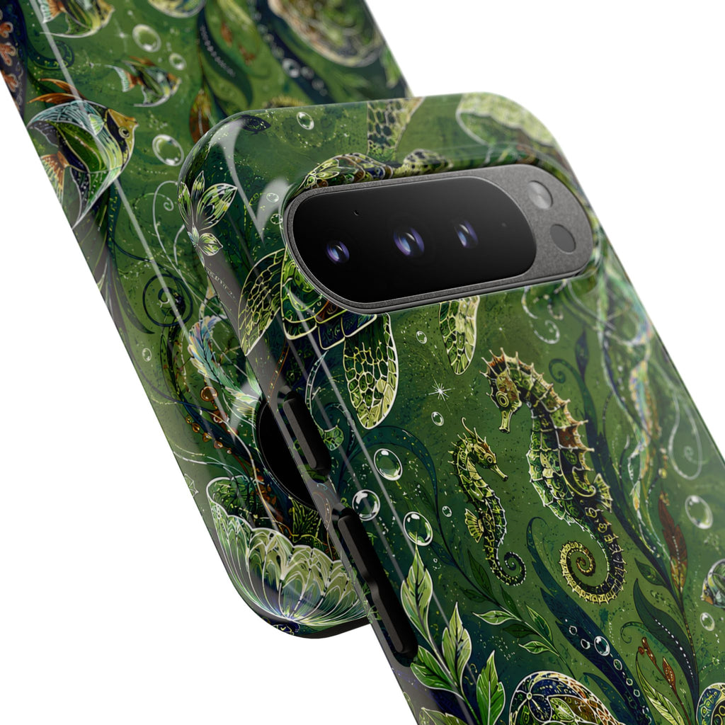 Octopus Tough Google Pixel Phone Case | Jewel Green Ocean Animal Cover
