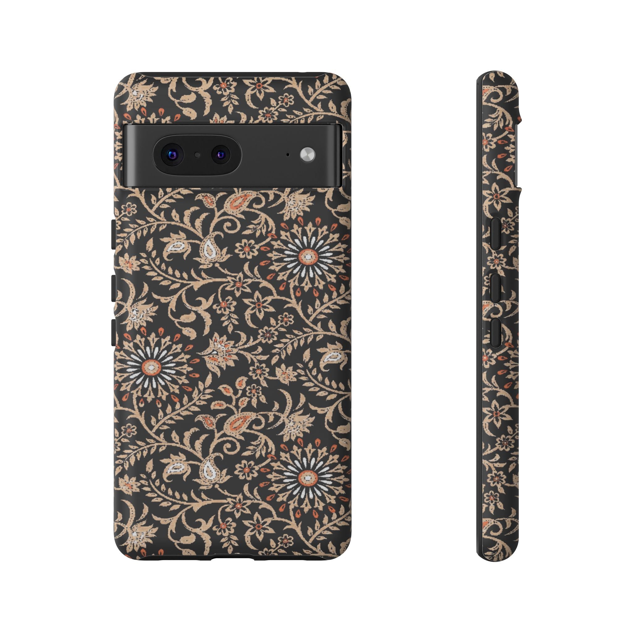 Batik Floral Black Ornate Daisies Tough Google Pixel Case