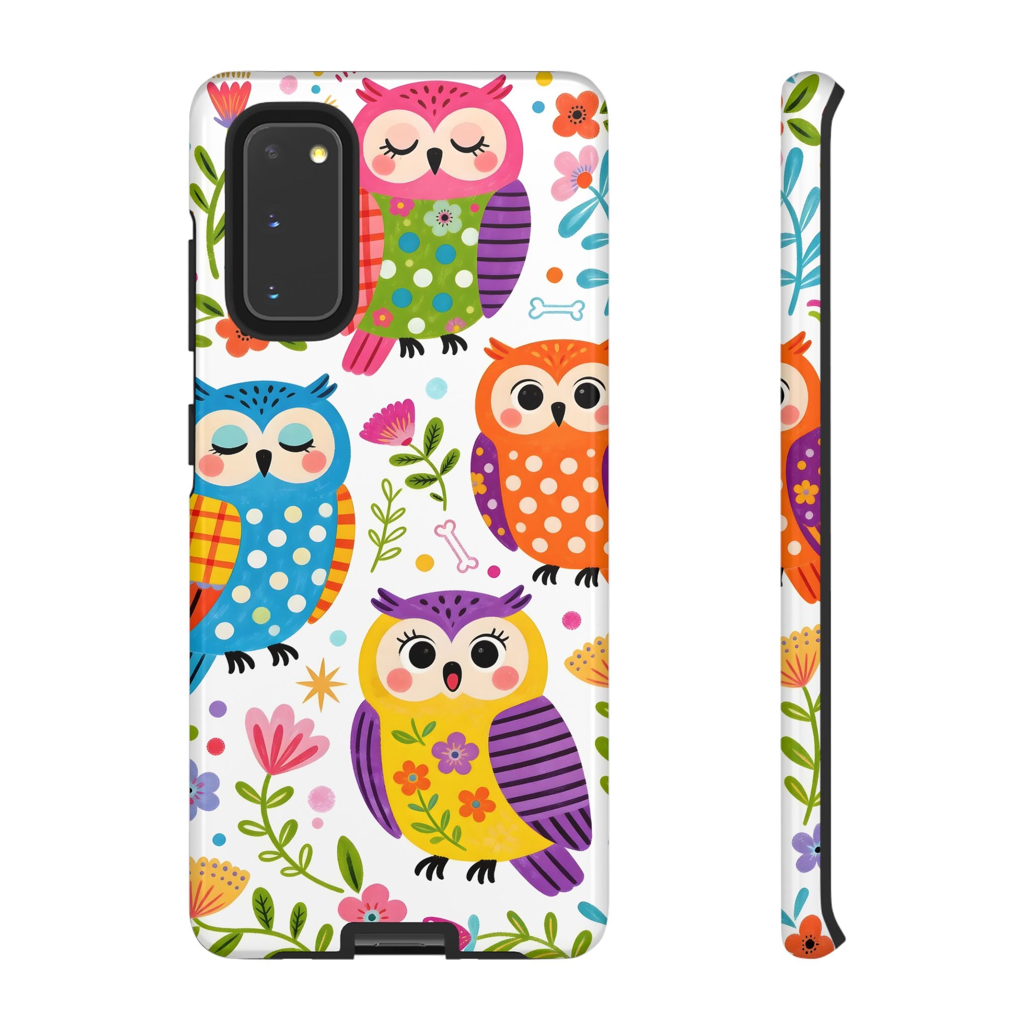 Simpatica Cover Protettiva Búho Colorato per Samsung Galaxy | Cover Rigida con Fantasia di Búho Carino