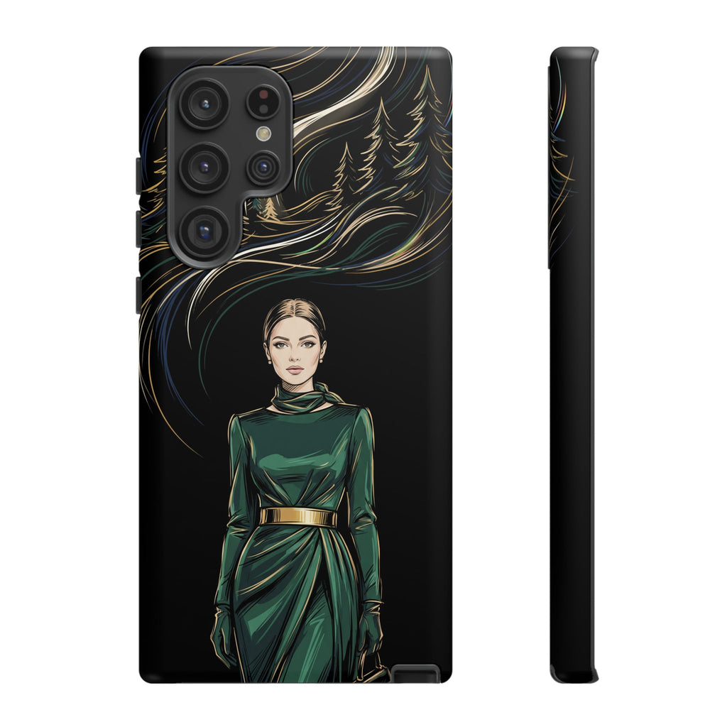 Elegante custodia per telefono Samsung Galaxy con donna della foresta
