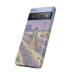 Lavender Field Google Pixel Phone Case | Vintage Travel Illustration Protective Case