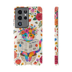 Floral Rainbow Cat Samsung Galaxy Phone Case | Cat News Design