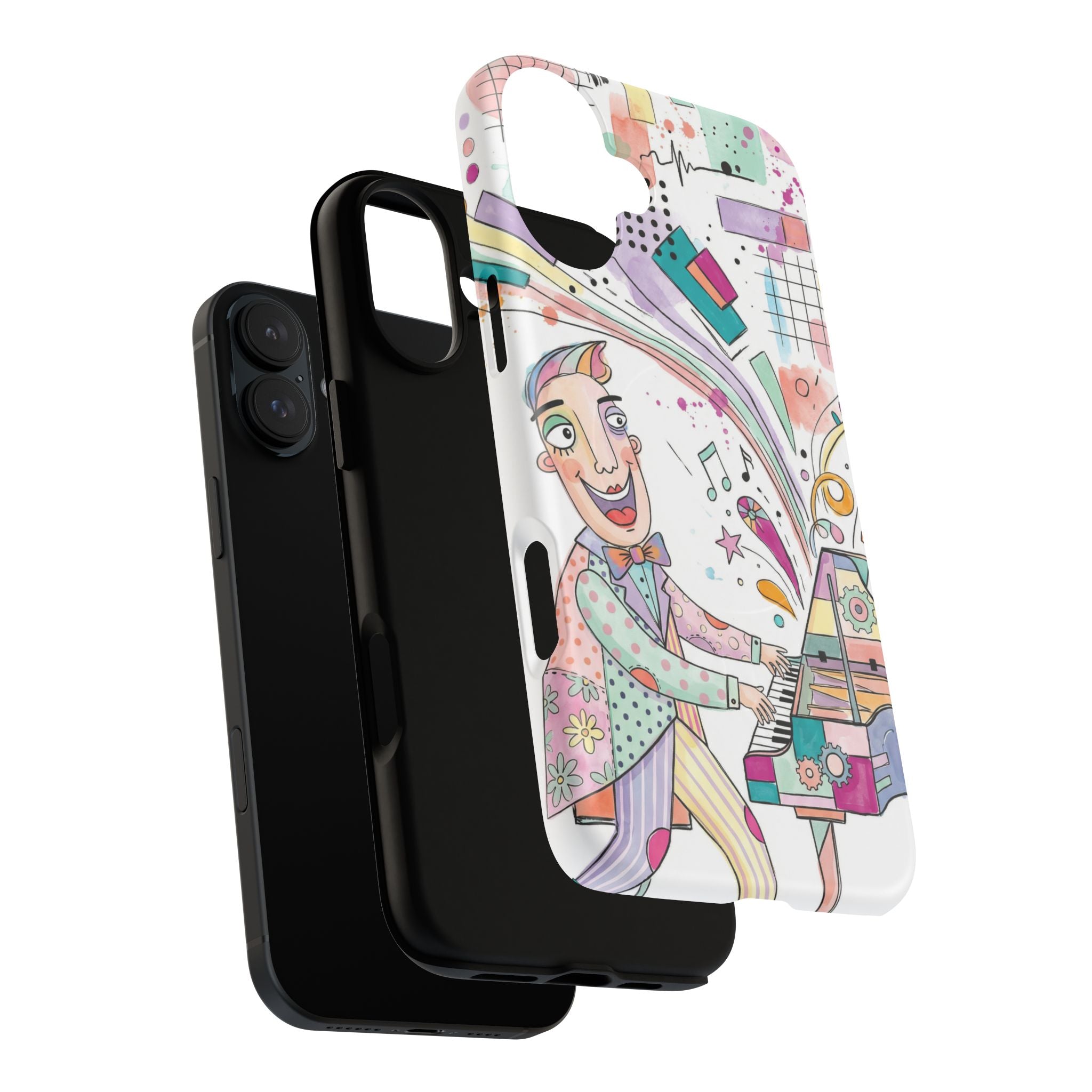Musical Pianist MagSafe iPhone Case | Colorful Whimsical Piano Art