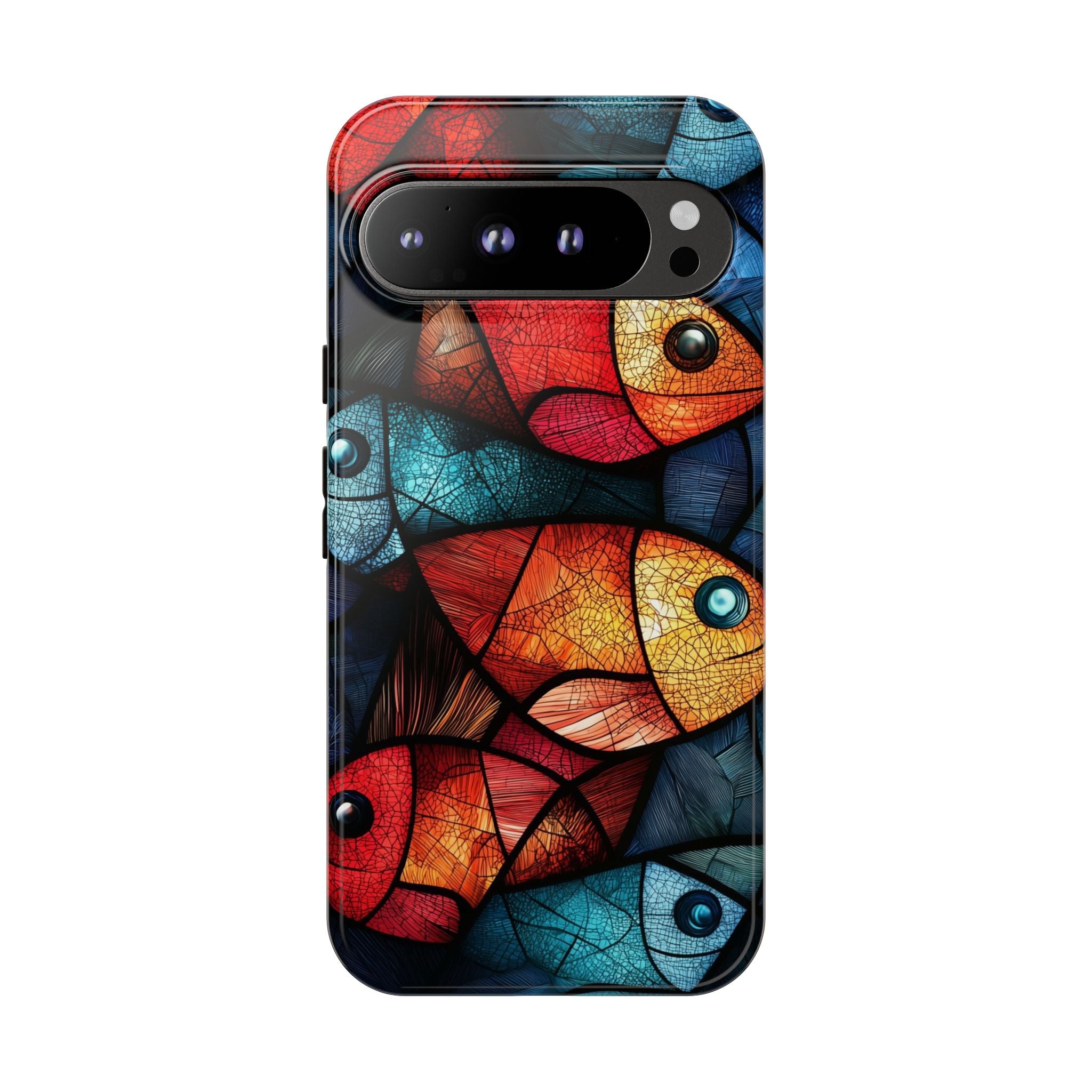 Fish Mosaic Tough Google Pixel Case — Colourful Artistic Fish Pattern
