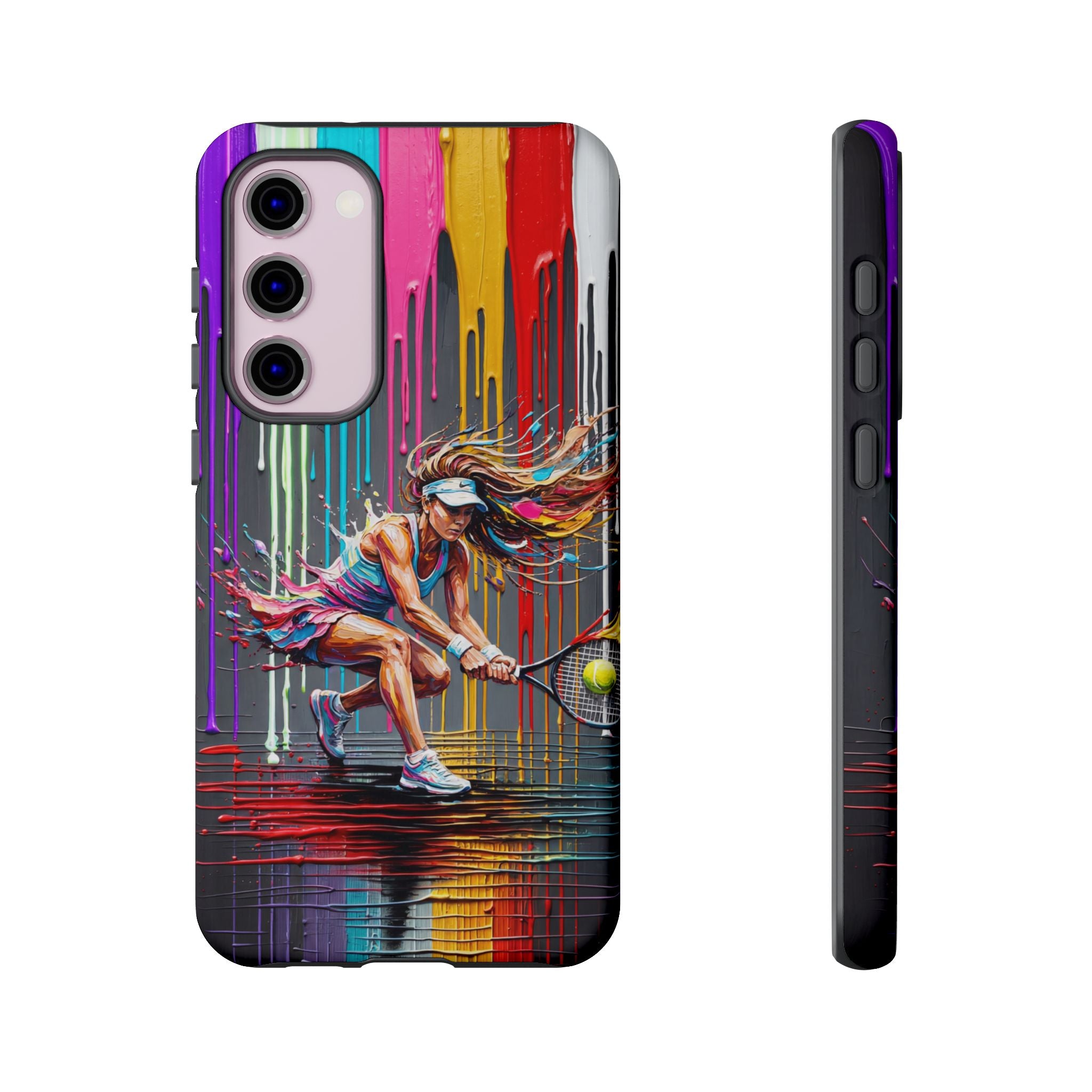 Colour Splash Tennis Samsung Galaxy Phone Case | Vibrant Female Player Art