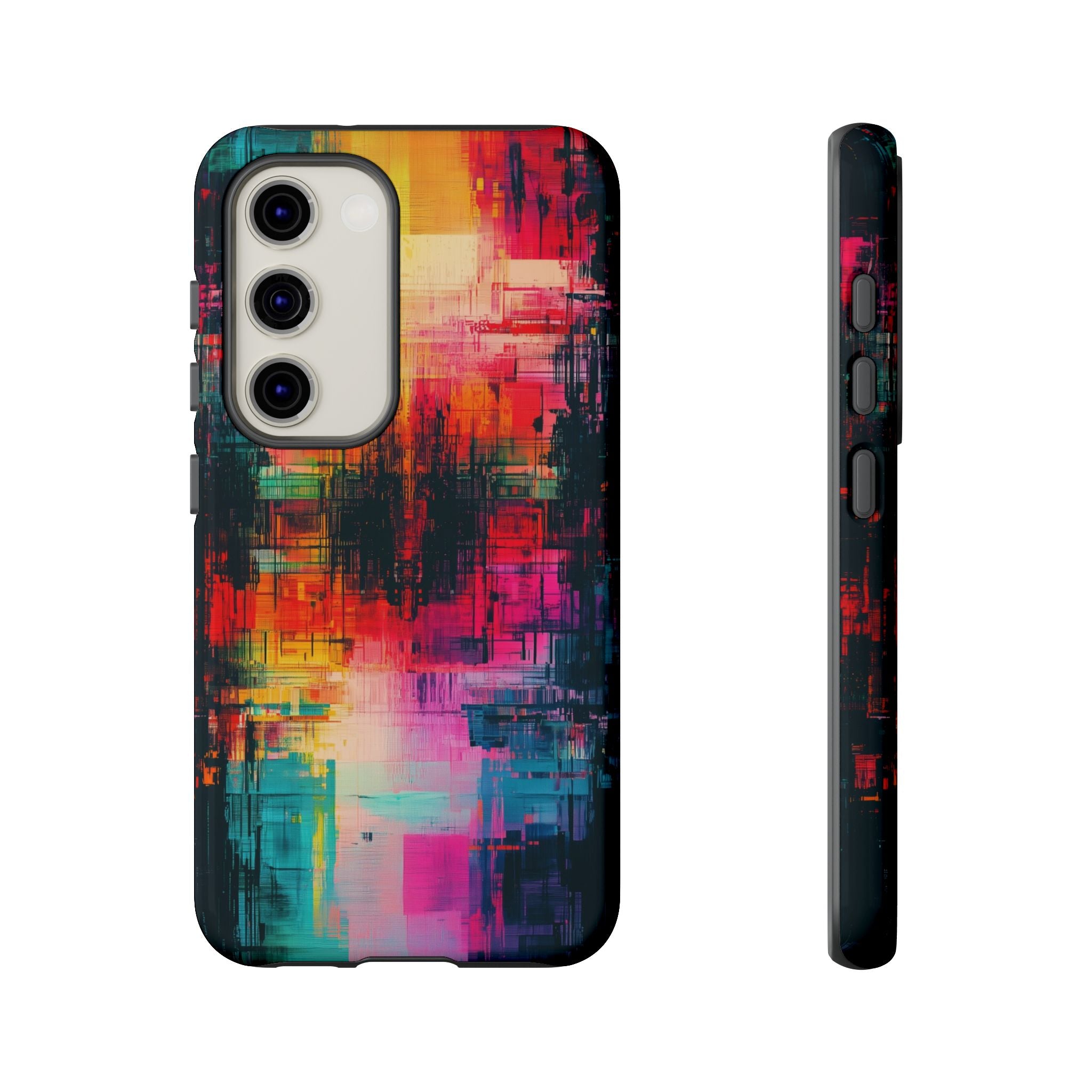 Abstract Neon Glitch Art Tough Samsung Galaxy Case