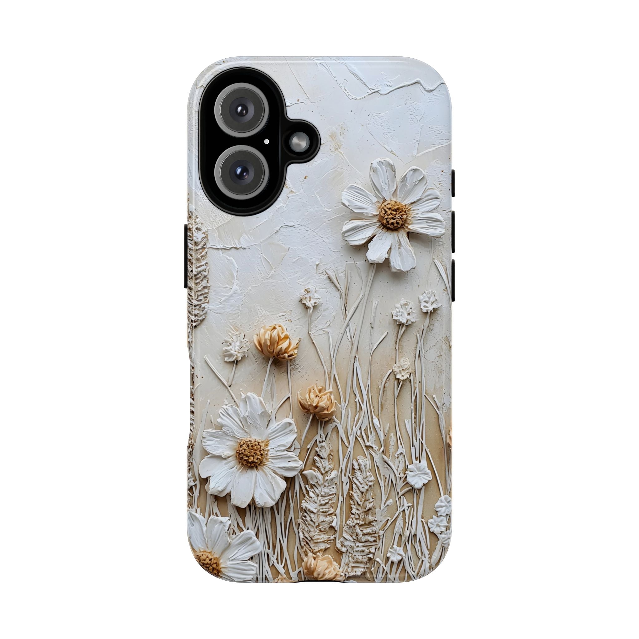 Textured Daisy Art Floral Relief iPhone Case