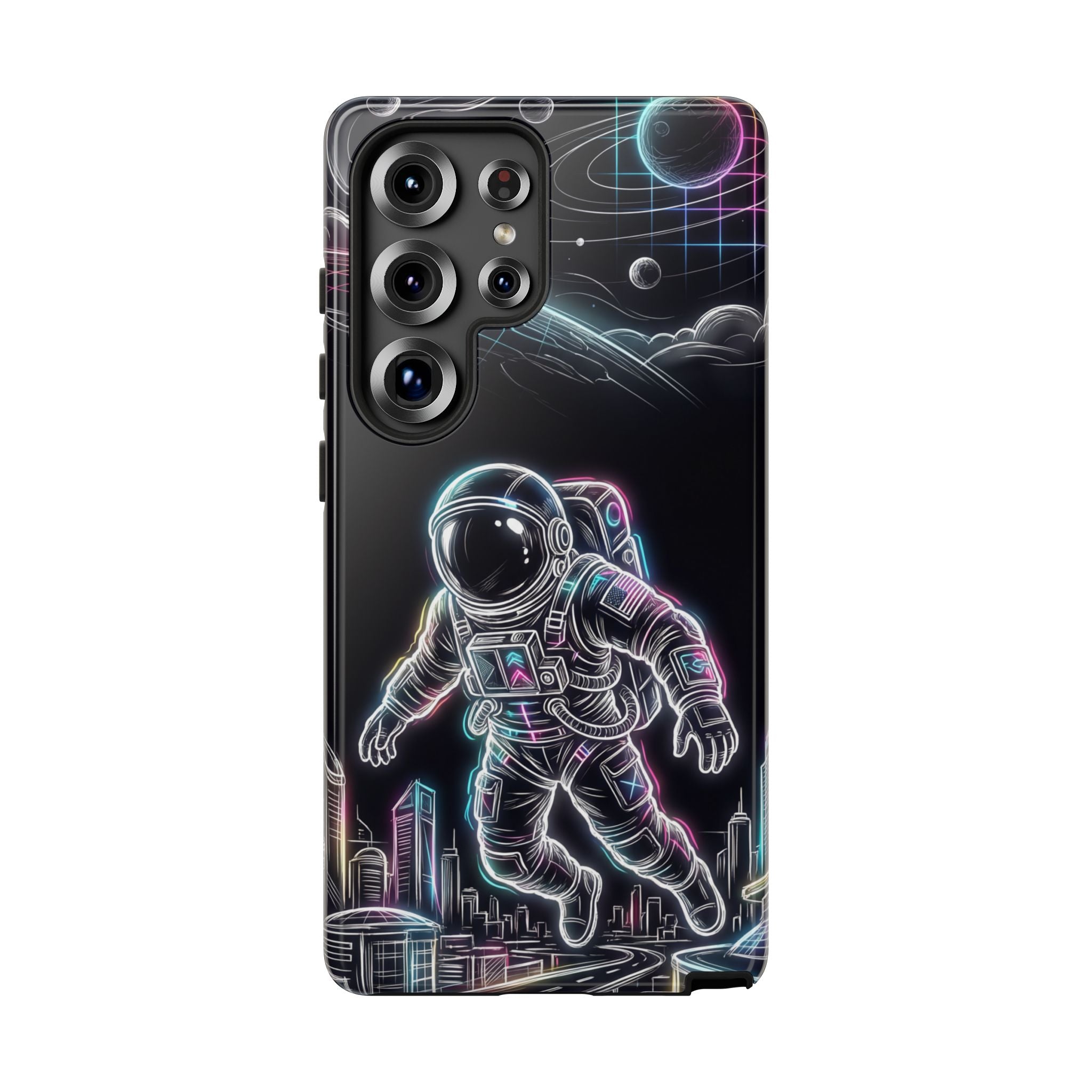 Space Explorer Astronaut Neon Samsung Galaxy Phone Case