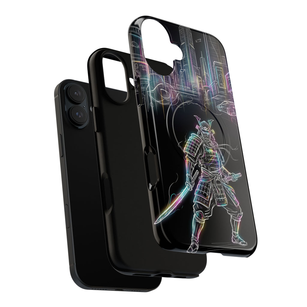 Neon Samurai MagSafe iPhone Case | Cyberpunk City Armor