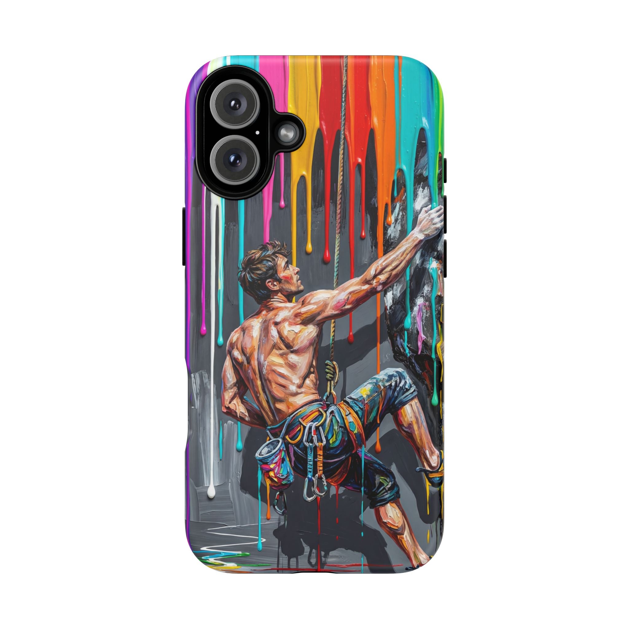 Colourful Rock Climber Art Protective iPhone Case