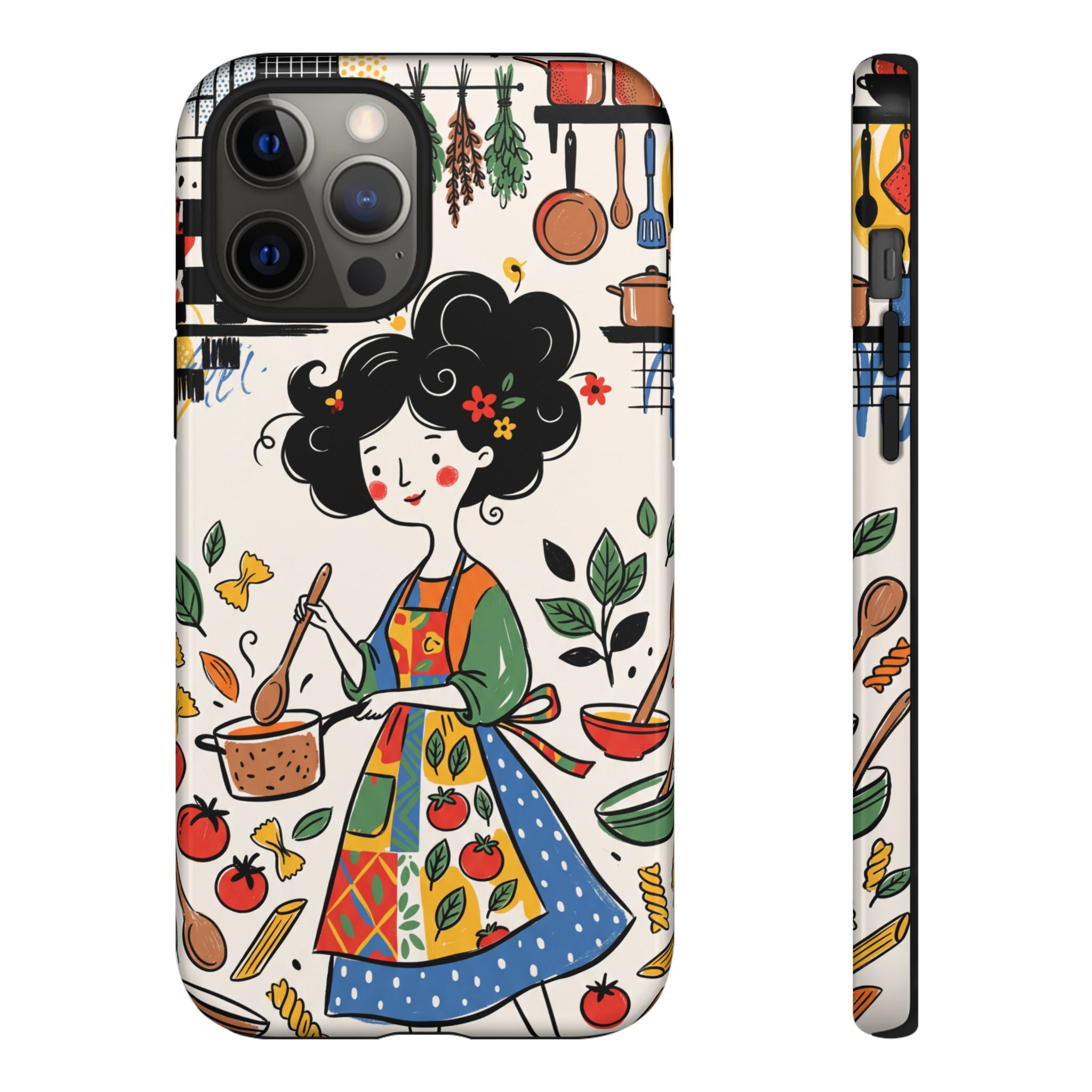 Whimsical Chef Kitchen Illustration iPhone Case