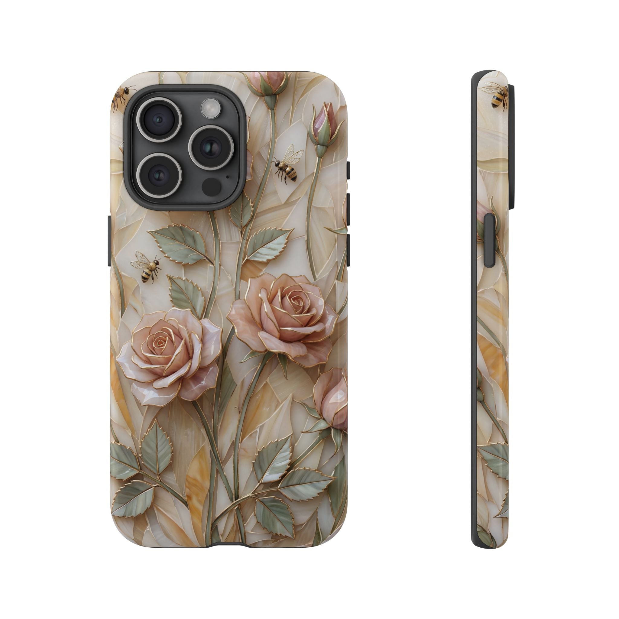 Vintage Blush Rose Floral Tough iPhone Protective Cover