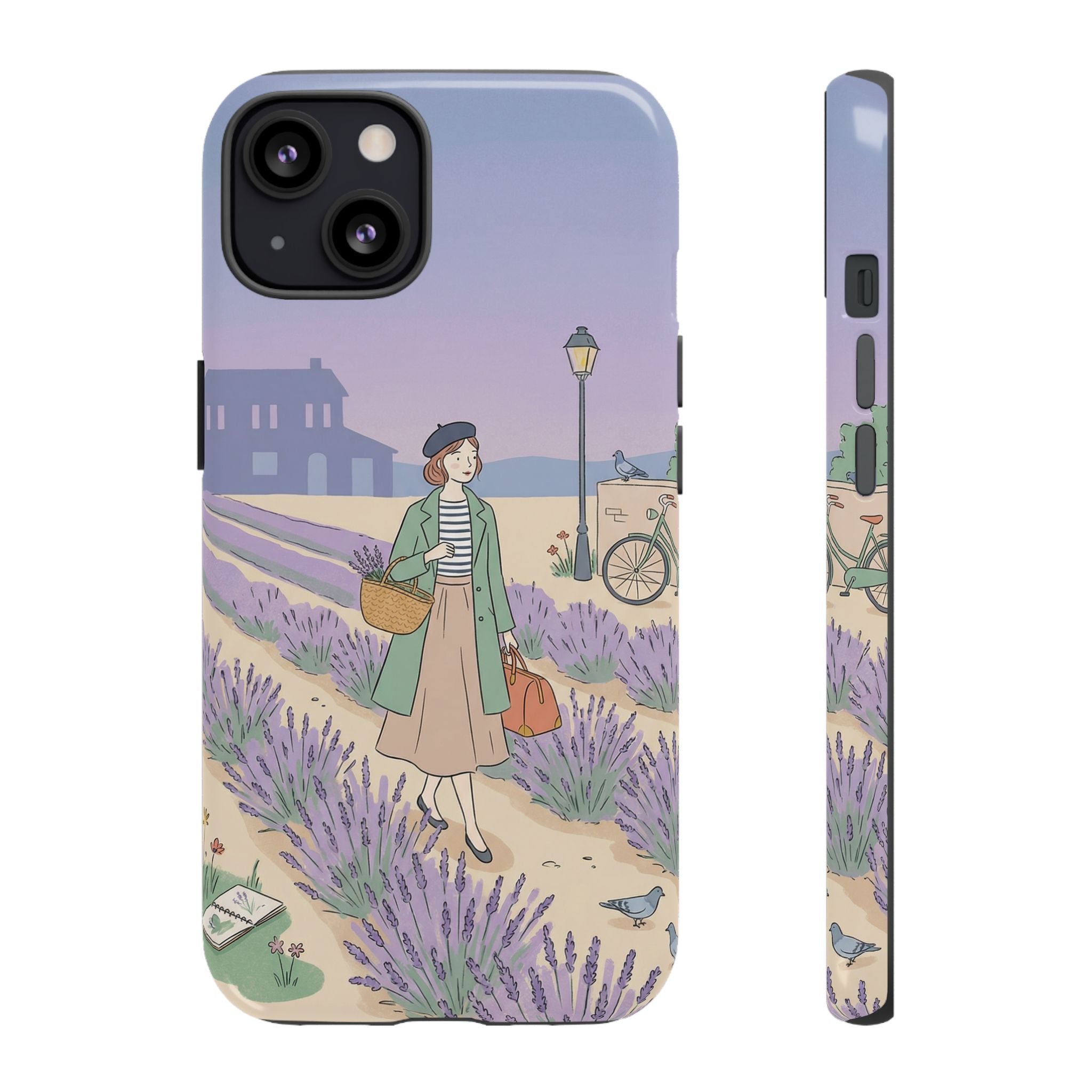 Lavender Field iPhone Case | Vintage Travel Illustration Protective Case
