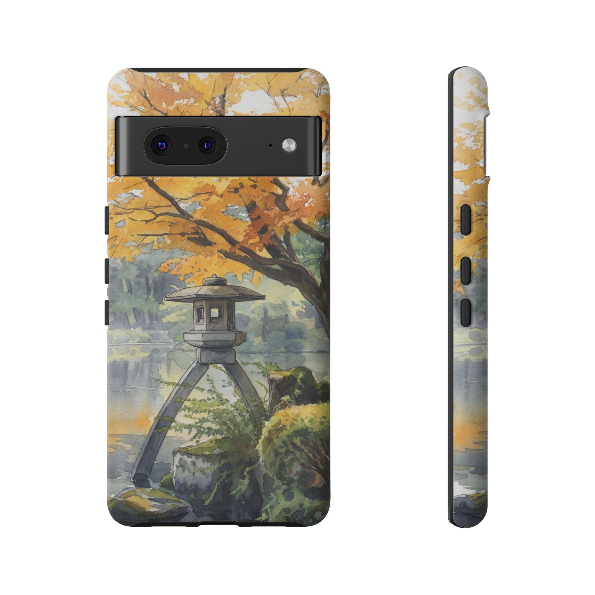 Autumn Japanese Garden Google Pixel Phone Case | Scenic Lantern Fall