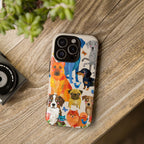 Colorful Dogs Pattern iPhone Case | Cute Watercolor Puppy Design Tough Case