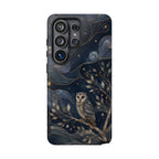 Barn Owl Samsung Galaxy Phone Case | Midnight Forest Art Cover